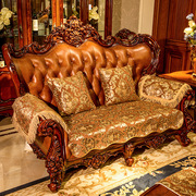 欧式沙发垫四季通用防滑皮沙发坐垫123组合三件套扶手巾沙发巾