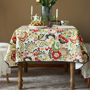 美式复古桌布 花卉高级感茶几布防水桌布定制圆桌餐布盖布长方形