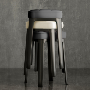 家用客厅椅子轻奢餐椅塑料凳子现代简约可叠放餐桌椅2023