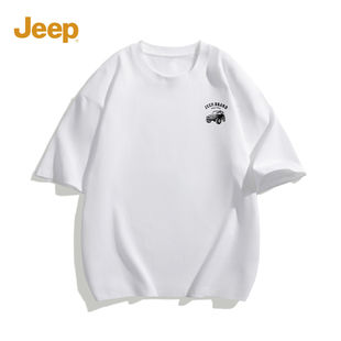 jeep吉普短袖男2024夏季宽松男士t恤美式纯棉男生衣服