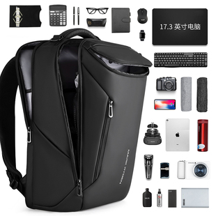 马可·莱登双肩包男士(包男士)多功能，防泼电脑包大容量背包旅行包学生书包