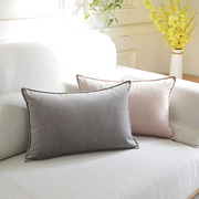 纯色天鹅绒长方形靠垫腰枕北欧灰色，沙发抱枕靠枕，床头大靠垫套定制