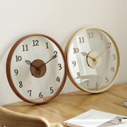 无声挂钟家用石英钟客厅时尚免打孔木质北欧大气时钟创意简约钟表
