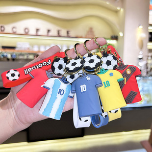2022年足球杯明星球衣公仔钥匙扣，球迷小纪念品，c罗世界杯挂件