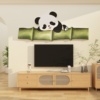 熊猫电视机背景墙上方装饰品挂件2023卧室房间床头布置贴纸画