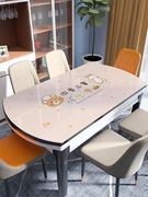 椭圆形餐桌垫pvc软玻璃桌布，免洗防油防水隔热防烫桌面耐高温垫子