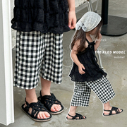 女童韩版吊带套装2023夏装宝宝复古洋气两件套儿童时尚娃娃衫休闲