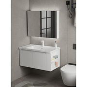 智能304不锈钢浴室柜组合白色，简约卫生间洗手洗脸面盆镜柜洗