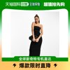 香港直邮潮奢asos女士，设计牛仔抹胸水洗，黑色中长连衣裙