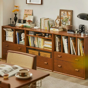 实木书柜杂志柜小户型，组合电视柜客厅，矮柜展示柜复古储物柜床尾柜