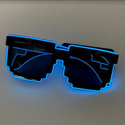 蹦迪装备led马赛克带灯眼镜，气氛发光墨镜炫酷科技感发光眼镜