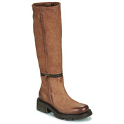 AS98女靴欧美风都市时装靴真皮长筒靴棕色冬季24意大利品牌