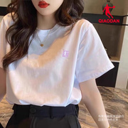 中国乔丹短袖T恤女2023夏季圆领透气休闲健身运动上衣t恤衫女装