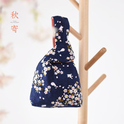 布艺手腕包女可爱日式和风手挽袋文艺印花套结随身遛弯手拎收纳包