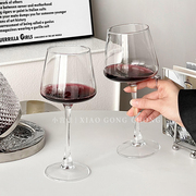 欧式复古高脚杯2支装纯手工勃艮第玻璃杯葡萄酒杯水晶红酒杯ins风