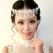优雅百搭网红饰品白色，蕾丝项链珍珠水钻额饰，头饰发带甜美新娘饰品