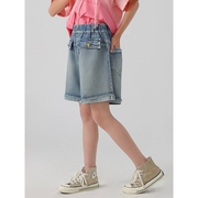 高档品牌女童短裤，夏款2024夏装中大儿童，五分裤夏季牛仔裤薄款