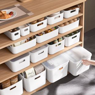 杂物收纳筐桌面收纳盒抽屉式家用厨房浴室整理盒零食储物篮长方形