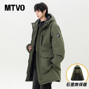 MTVO迈特优中长款军大衣加绒加厚棉服男女冬季新款棉衣工装外套