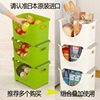 日本进口家居收纳用品单层叠加整理筐塑料，果蔬箱收纳箱水果收纳筐