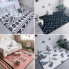 北欧地毯客厅潮牌黑白简约茶几毯门垫 地毯卧室满铺可爱床边地垫