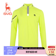 SVG高尔夫服装男字母印花长袖T恤衫弹力男士运动打底衫
