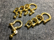 老顽铜纯铜马蹄扣实芯铃铛黄铜精铸马蹄扣汽车钥匙皮具配件