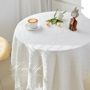白色高级欧式棉麻桌布，日式ins茶几大圆桌，台布床头柜书桌方桌盖布