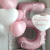 粉色蝴蝶结气球装饰网红芭蕾风数字气球铝膜32寸生日布置派对聚会
