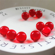 16MM红透明玻璃圆球弹珠纯红色玻璃珠溜溜球玩具配件装饰摆设轨道