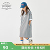 日本LIVHEART女童polo领短袖连衣裙夏2024儿童T恤裙大童