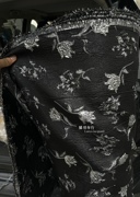 黑色郁金香银丝泡泡花织银，肌理感提花面料，连衣裙夏款服装设计布