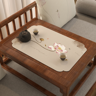 新中式禅意一人茶席红木茶台吸水垫实木茶桌垫布硅藻泥沥水垫桌旗