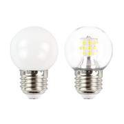E27螺口LED节能灯泡暖白黄光5W7W三色变光透明小圆球泡魔豆灯