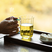 观岚耐热喝水杯子家用泡茶杯花茶透明可爱带把玻璃水杯绿茶专用杯