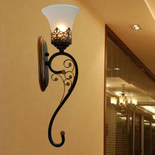 欧式现代简约LED床头灯卧室创意美式客厅楼梯过道灯酒店墙壁灯具