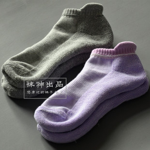 袜神出品出口日本毛巾底运动袜，加厚毛圈黑白色，短纯棉毛巾船袜子女
