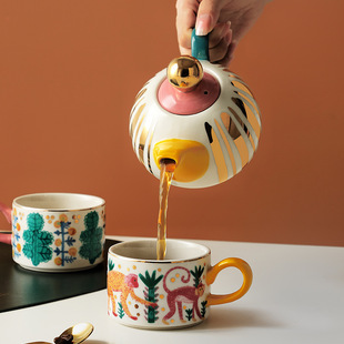 斜杠主妇英式下午茶茶具欧式花茶泡茶茶壶茶杯套装家用陶瓷咖啡杯