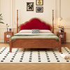 美式复古高靠背软包实木床法式中古1.5米1.8米双人床主卧室结婚床