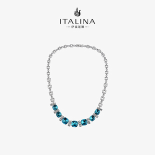 伊泰莲娜精致小众海蓝，奢华隆重宫廷礼物，项链气质颈部时尚个性