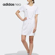 Adidas/阿迪达斯NEO 女子收腰圆领短袖运动连衣裙 EI4261