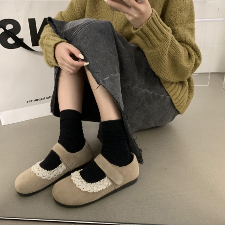森系鞋子平底