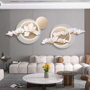 轻奢客厅创意立体浮雕装饰画，沙发背景墙简约艺术，灯光高档壁画挂画