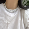 极简设计白松石项链阿水同款小众时尚个性高级感手工圆珠串珠链女