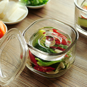 日本泡菜坛子家用玻璃加厚腌菜罐酸菜缸密封罐子瓶子厨房压石腌制