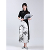 120斤的大杨新中式连衣裙，夏季短袖大码改良旗袍设计感小个子裙子