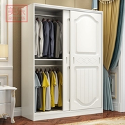二门衣柜实木质家用卧室大容量欧式简约现代经济型组装简易推拉门