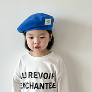 女宝宝贝雷帽春秋韩版时尚，百搭小女孩字母英伦复购儿童画家帽