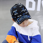 儿童嘻哈棒球帽夏季防晒网眼透气韩版潮流，个性涂鸦中童鸭舌帽