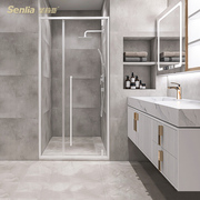 圣莉亚淋浴房定制隔断浴室玻璃门不锈钢干湿分离卫生间家用一字型